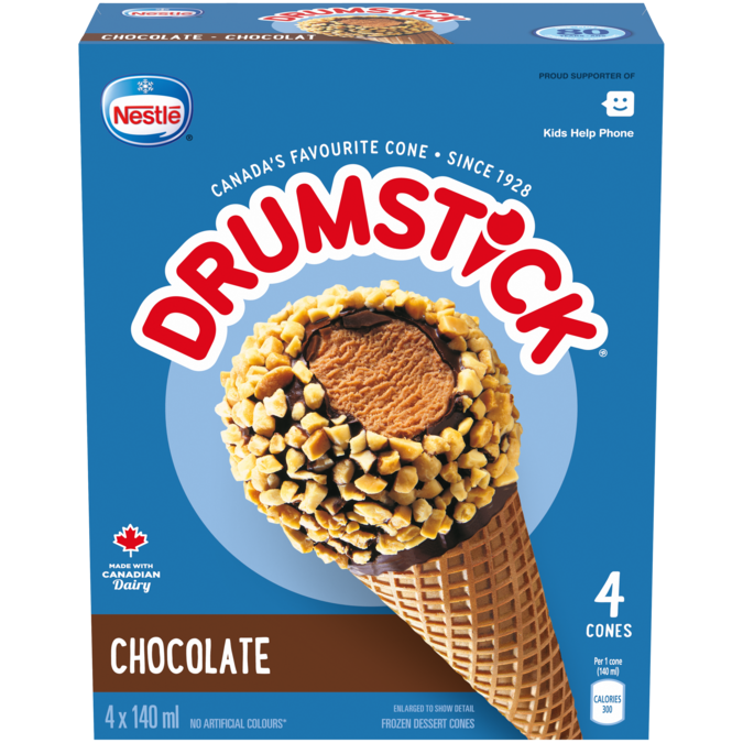 DRUMSTICK Chocolate Sundae Cones - 4 Cones (4x135ml)