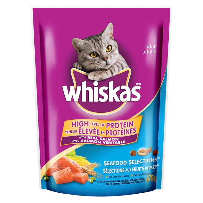 Whiskas high quality protein, Seafood Selections for Adult Cats 1+ Years - 670 g