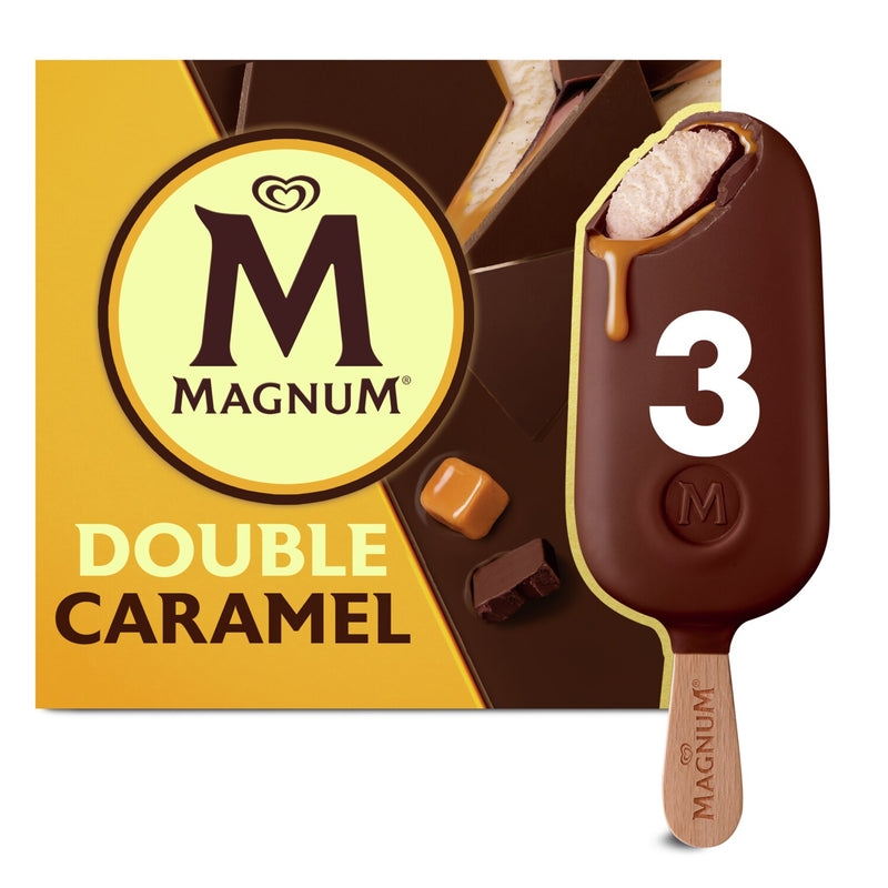 Magnum Double Caramel Ice Cream Bars 3 Pack - 3x90ml