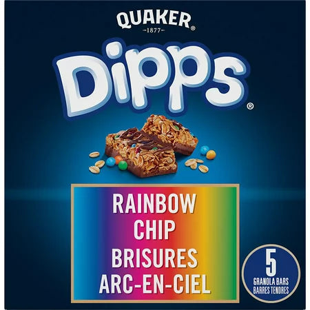 Quaker Dipps Granola Bars – Rainbow Chip - 5 Bars