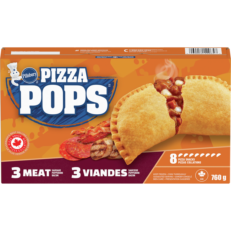 Pillsbury Pizza Pops Three Meat Pizza Snacks - 760g (8)