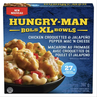 Hungry-Man XL Bowls - Chicken Croquettes and Jalapeno Pepper Mac 'N Cheese - 397g - Bringme