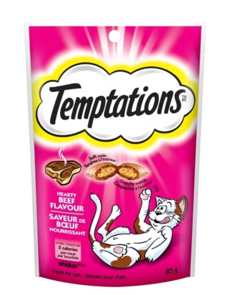 Temptations Cat Treats Hearty Beef Flavor - 85g
