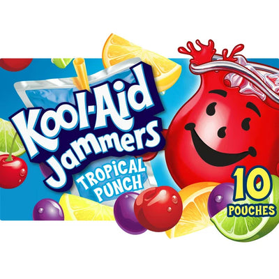Kool Aid Jammers Tropical Punch - 10 x 180ml Pouches - Bringme