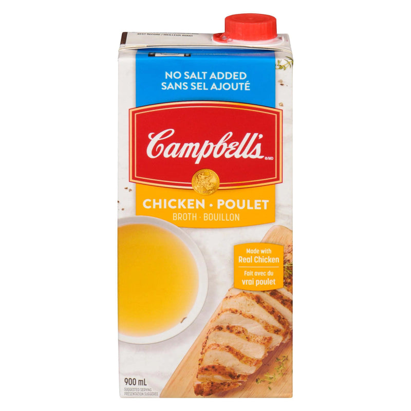 Campbell’s Chicken Broth, no salt added-  900ml