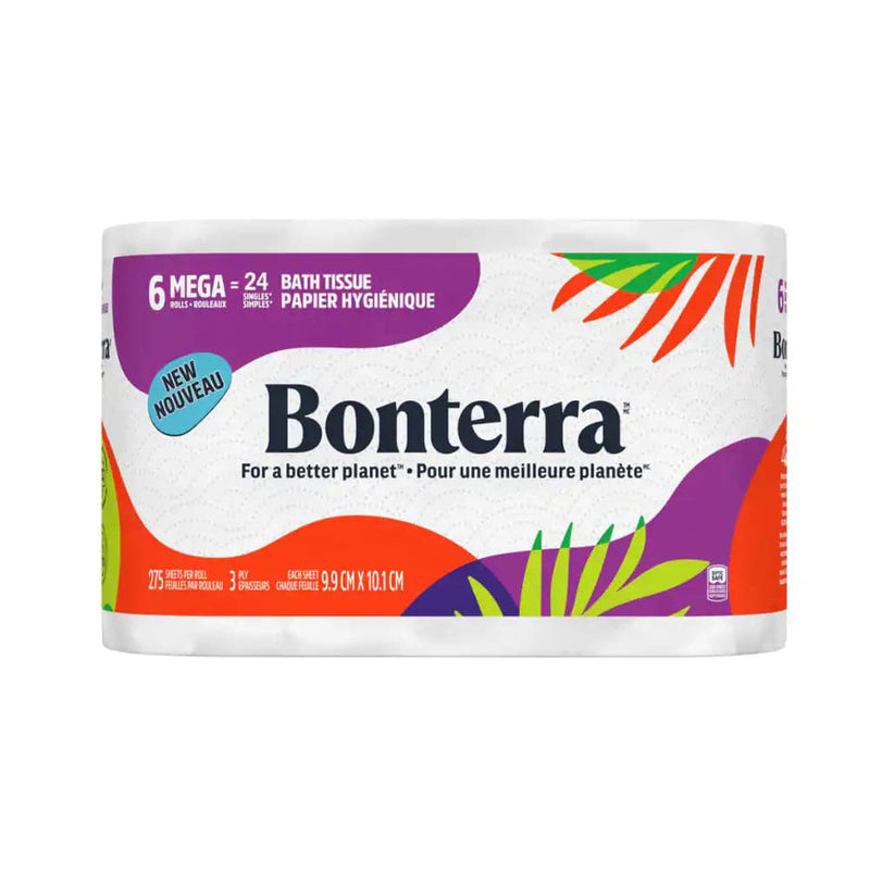 Bonterra™ Mega Roll 3-Ply Bathroom Tissue Paper, 6-Roll - Bringme