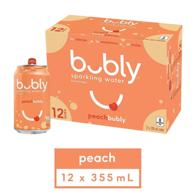 Bubly Peach Sparkling Water- 12 Pack (12x 355ml Cans) - Bringme