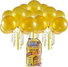 BUNCH O BALLOONS 24 SELF-SEALING LATEX PARTY BALLOONS - Gold - Bringme