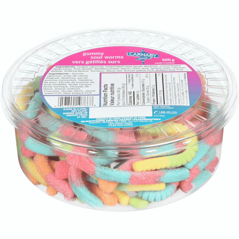Carnaby Sweet Gummy Sour Worms - 500g - Bringme