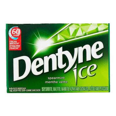 Dentyne Ice Spearmint, Sugar Free Gum, 1 Pack (12 Pieces) - Bringme