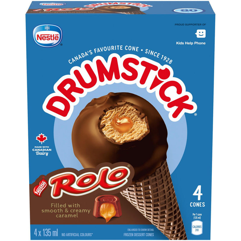 DRUMSTICK Rolo Ice Cream Cones 4 x 135 ml