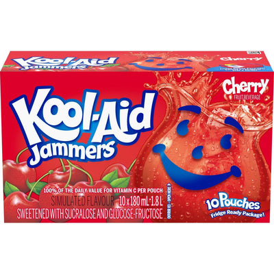 Kool Aid Jammers, Cherry - 10 x1 80ml - Bringme