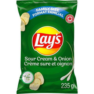 Lay's Sour Cream & Onion Potato Chips - 235g - Bringme