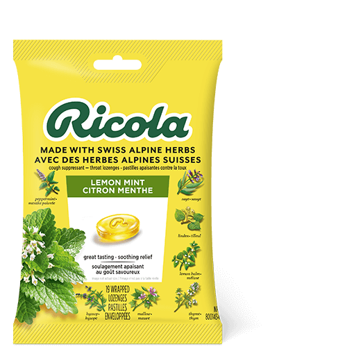 Ricola Lemon Mint Cough Drops - 19 Wrapped Lozenges