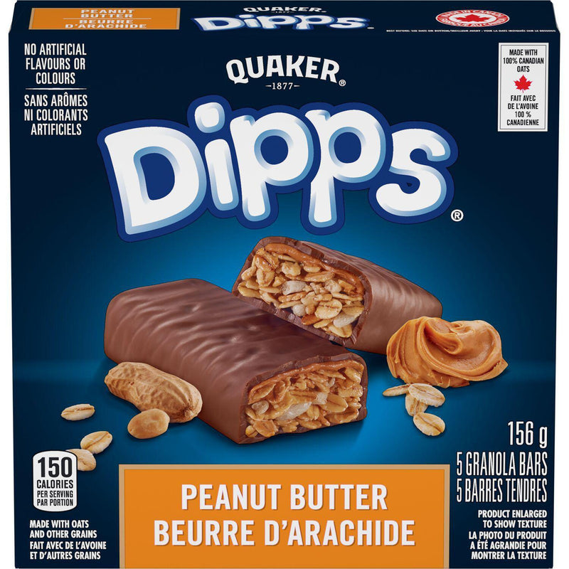 Quaker Dipps Peanut Butter Granola Bars - 156 g - Bringme
