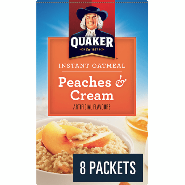 Quaker Peaches & Cream Instant Oatmeal - 264g - Bringme