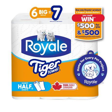 Royale Tiger Paper Towel, 6 Big Rolls Equal 7 Regular Rolls - Bringme
