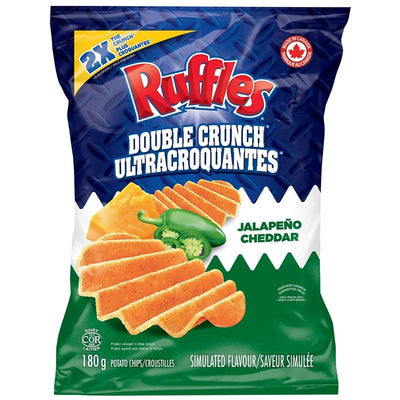 Ruffles Double Crunch Jalapeno Cheddar Potato Chips - 180g - Bringme