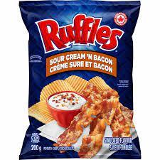 Ruffles Sour Cream 'n Bacon Potato Chips - 200g - Bringme