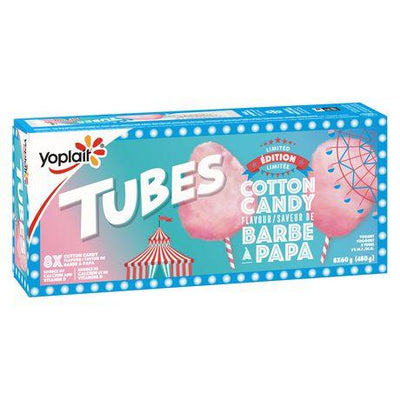 Tubes by Yoplait Cotton Candy Flavour 2%MF Yogurt Limited Edition 8x60g - Bringme